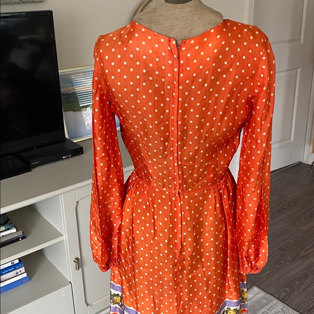 Vintage 1960s Orange Silk Mini Dress - Picture 11 of 15